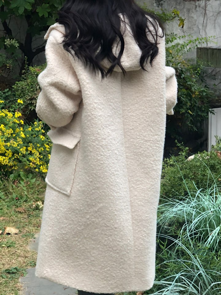 FLOOR東大門代購女裝新品熱賣真品人氣休閑職業中長款大衣連帽DRESS ROOM中長款大衣