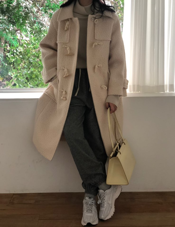 FLOOR東大門代購女裝新品熱賣真品人氣休閑職業中長款大衣連帽DRESS ROOM中長款大衣