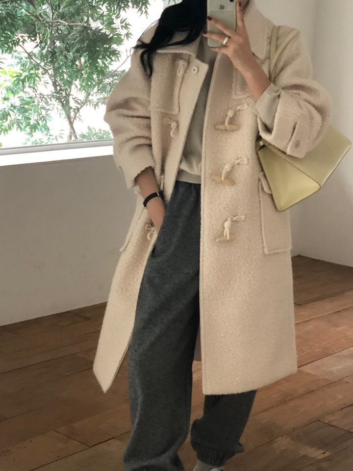FLOOR東大門代購女裝新品熱賣真品人氣休閑職業中長款大衣連帽DRESS ROOM中長款大衣