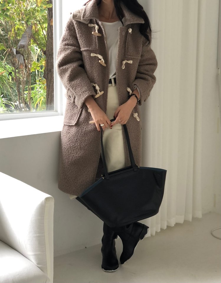 FLOOR東大門代購女裝新品熱賣真品人氣休閑職業中長款大衣連帽DRESS ROOM中長款大衣