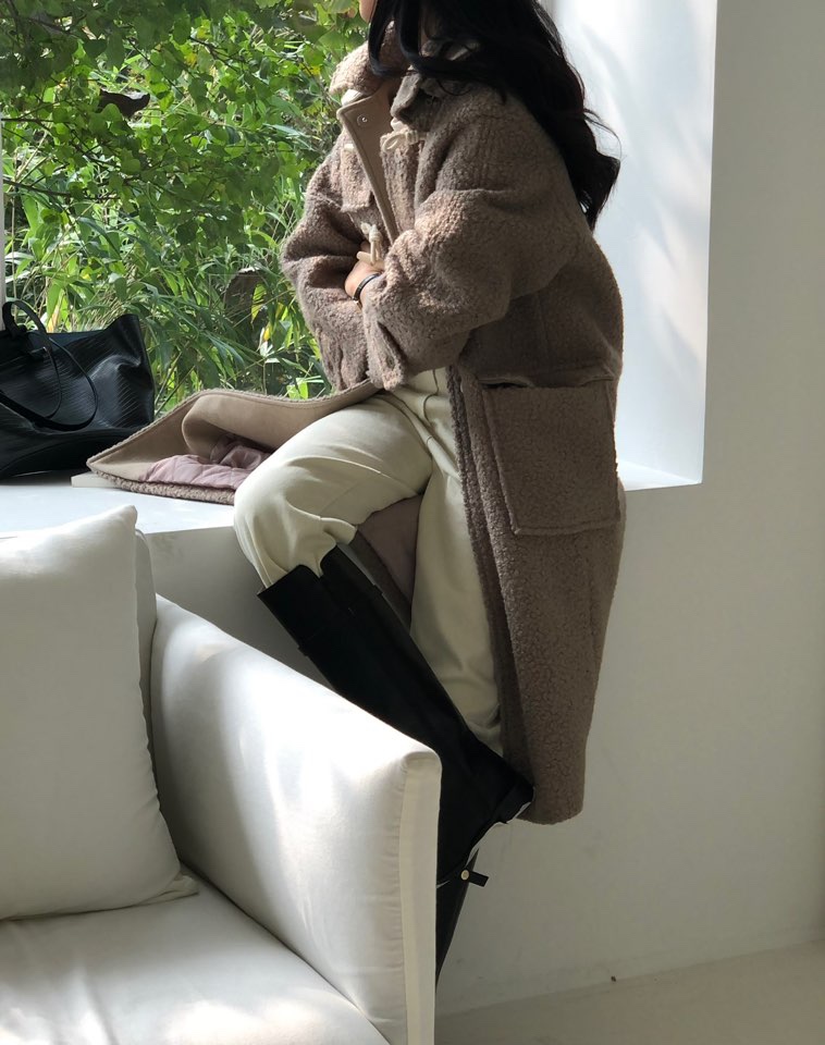 FLOOR東大門代購女裝新品熱賣真品人氣休閑職業中長款大衣連帽DRESS ROOM中長款大衣