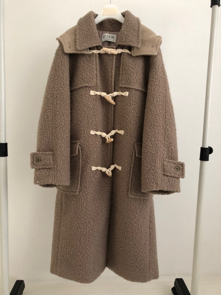 FLOOR東大門代購女裝新品熱賣真品人氣休閑職業中長款大衣連帽DRESS ROOM中長款大衣圖色2