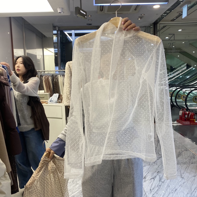 FOUNDATION東大門代購女裝新款24秋夏熱賣休閑職業襯衫蕾絲衫FOUNDATION襯衫/蕾絲衫圖色1