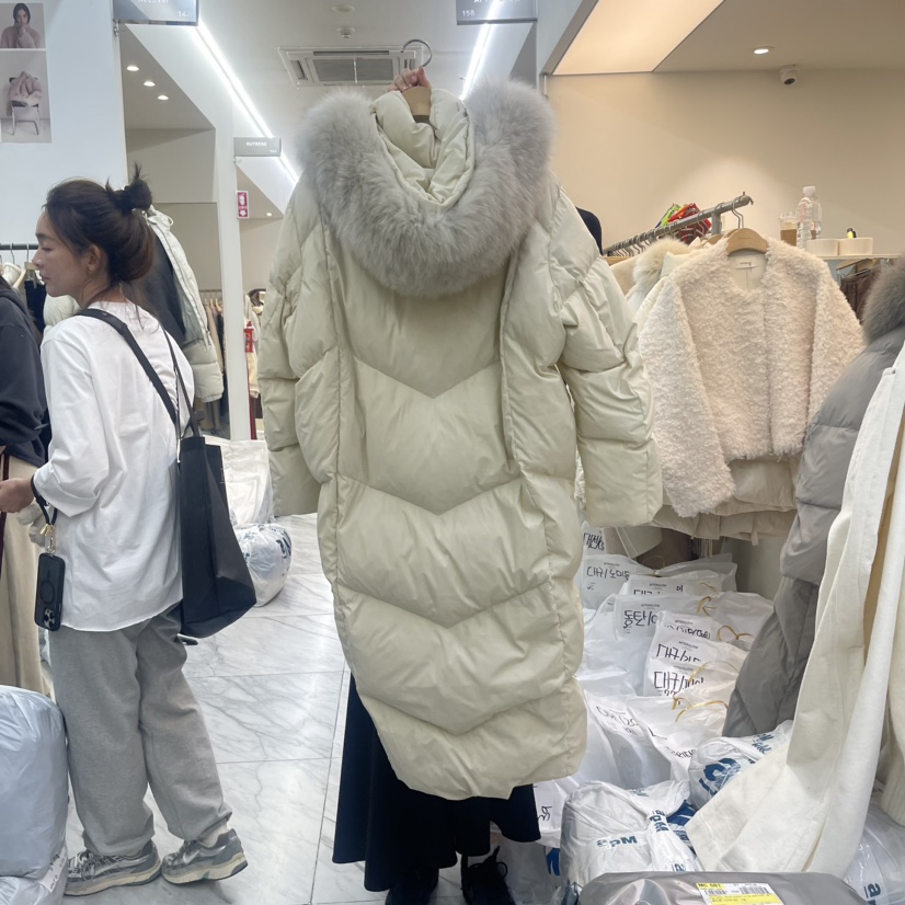 AFTERGLOW韓國直郵女士新品職業人氣休閑推薦長款羽絨服狐貍AFTERGLOW長款羽絨服