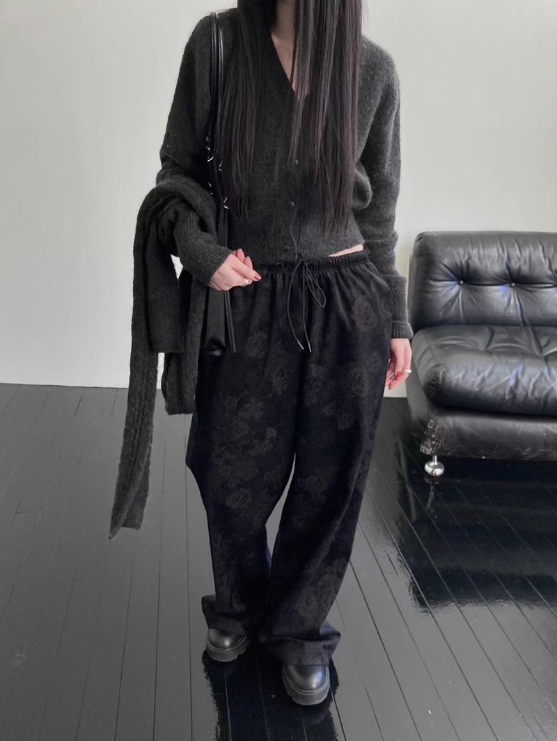 UNSANE東大門代購女士新品人氣時尚休閑推薦熱賣休閑褲天鵝絨UNSANE休閑褲