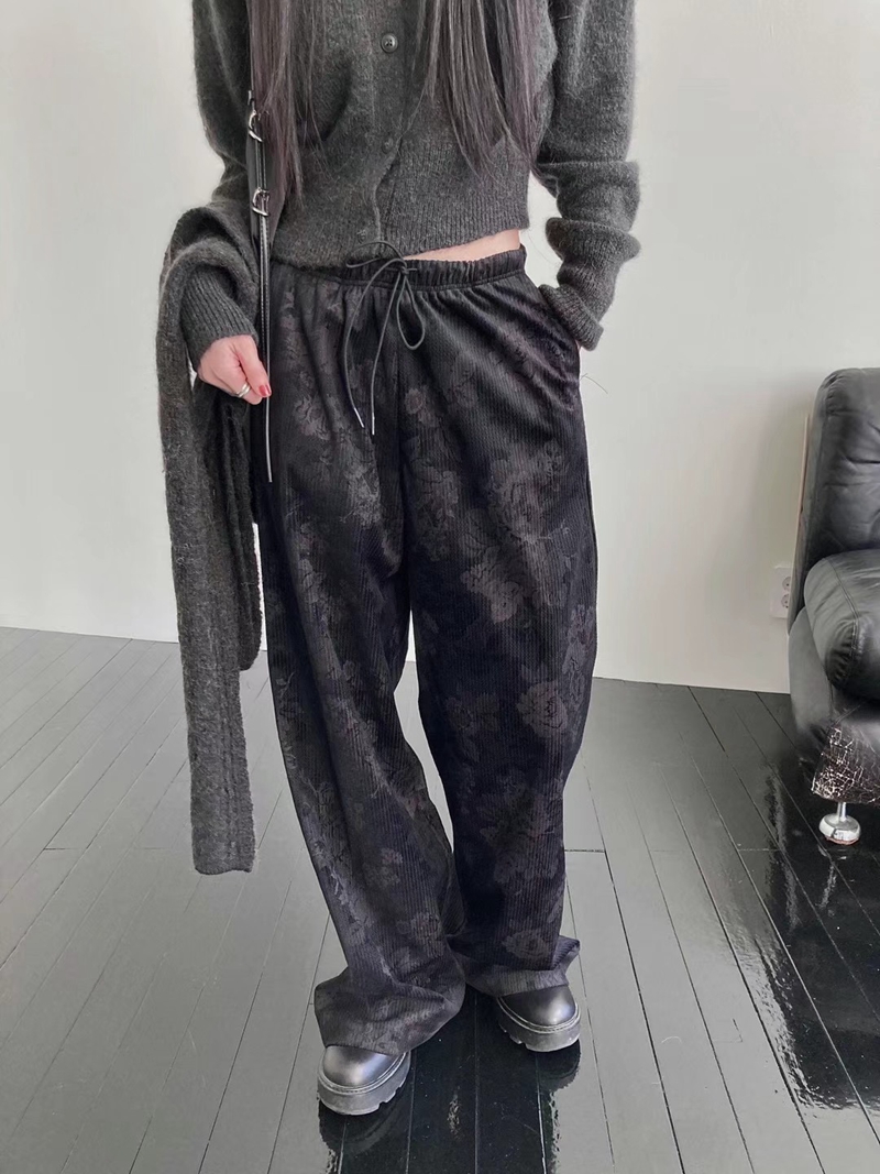 UNSANE東大門代購女士新品人氣時尚休閑推薦熱賣休閑褲天鵝絨UNSANE休閑褲