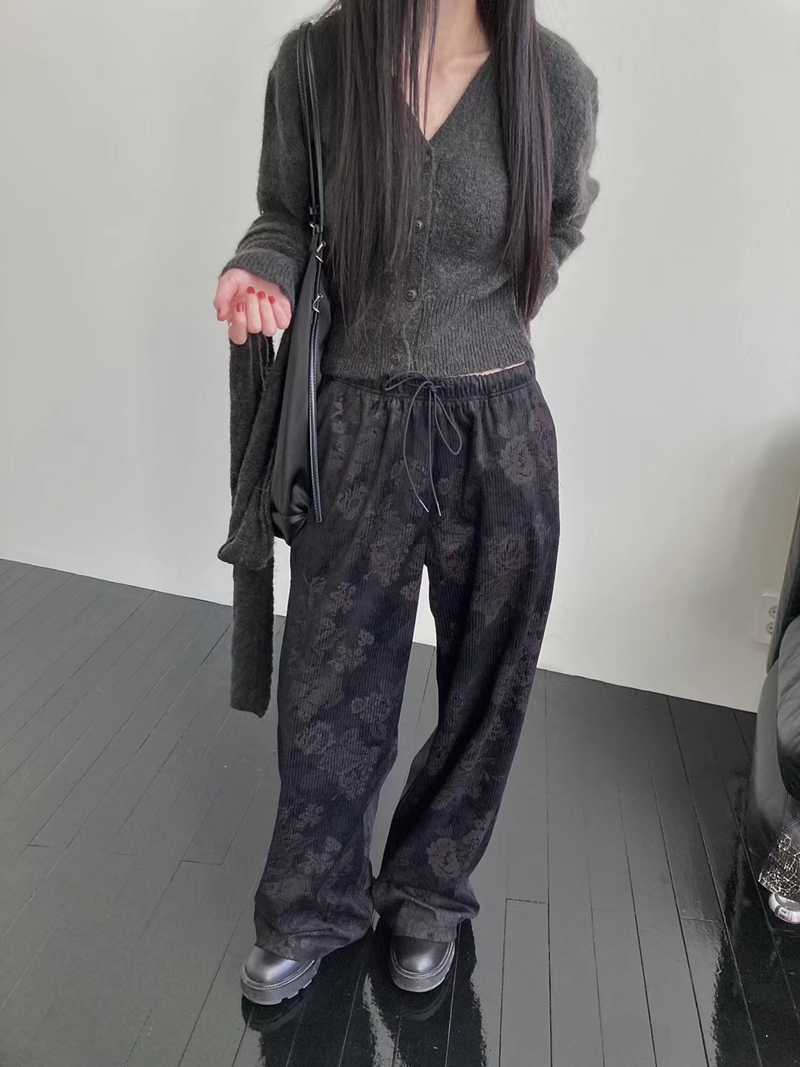 UNSANE東大門代購女士新品人氣時尚休閑推薦熱賣休閑褲天鵝絨UNSANE休閑褲