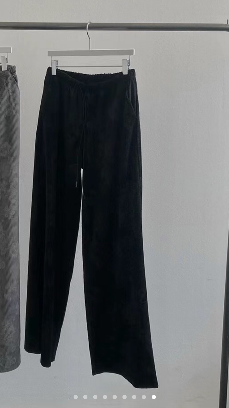 UNSANE東大門代購女士新品人氣時尚休閑推薦熱賣休閑褲天鵝絨UNSANE休閑褲圖色2