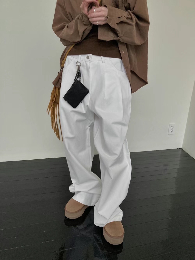UNSANE東大門代購女裝新款休閑時尚24秋夏人氣職業休閑褲拉絲UNSANE休閑褲