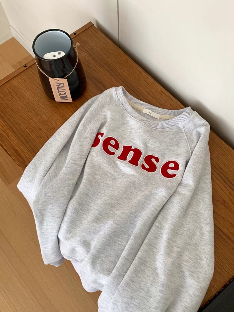 O SENSE-오센스-T韓國直郵女士新款人氣真品24秋夏衛衣刺繡O SENSE衛衣