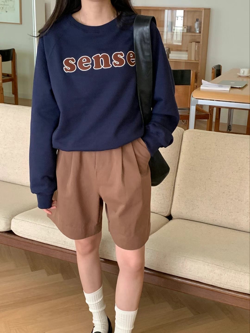 O SENSE-오센스-T韓國直郵女士新款人氣真品24秋夏衛衣刺繡O SENSE衛衣