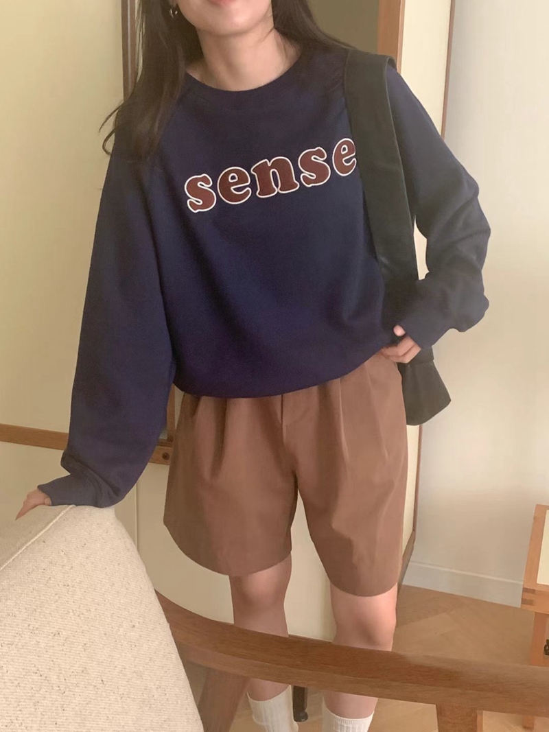 O SENSE-오센스-T韓國直郵女士新款人氣真品24秋夏衛衣刺繡O SENSE衛衣圖色2