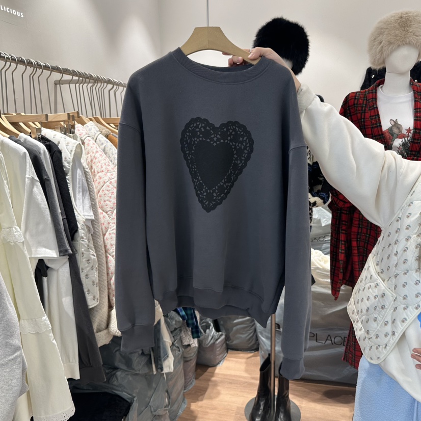 DELICIOUS韓國直郵東大門代購女裝新品職業24秋冬休閑衛衣加絨NOVUS衛衣圖色2