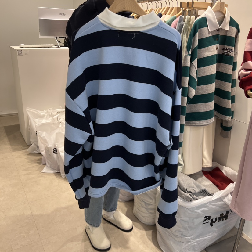 FAR韓國代購女士新品人氣推薦24秋夏休閑熱賣職業衛衣加絨拉絨X-MOOD衛衣