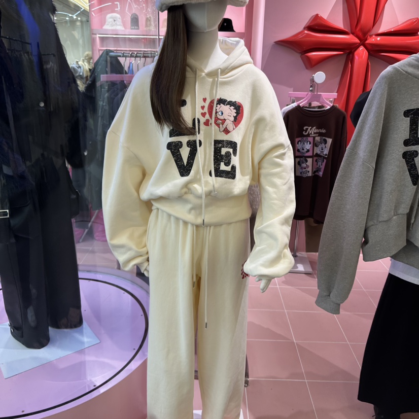 LOVE PINK韓國代購女裝新款休閑職業熱賣真品推薦衛衣加絨LOVE PINK衛衣