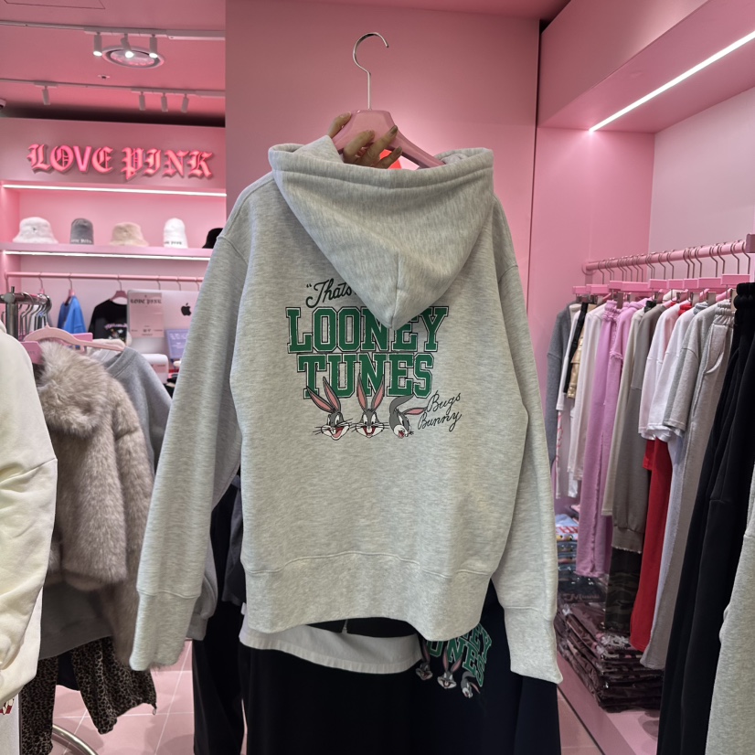 LOVE PINK東大門直郵女裝新品推薦職業時尚衛衣拉鏈加絨兔子LOVE PINK衛衣