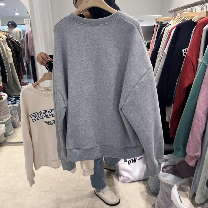 FAR東大門直郵女裝新品24秋夏職業休閑時尚熱賣衛衣不加絨刺繡X-MOOD衛衣
