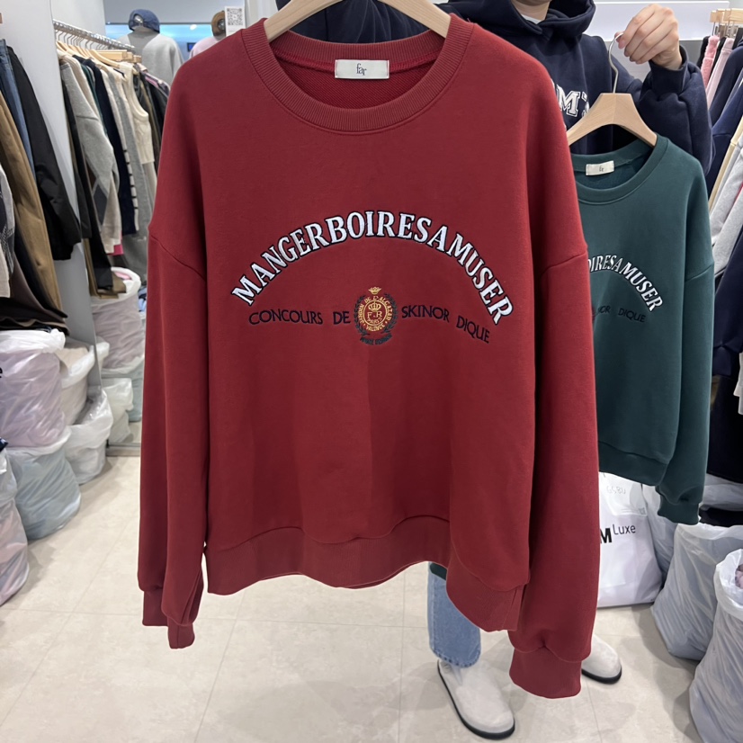 FAR韓國直郵女士新款休閑熱賣24秋夏職業人氣衛衣不加絨刺繡X-MOOD衛衣圖色2