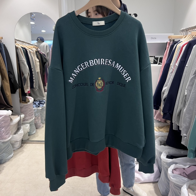 FAR韓國直郵女士新款休閑熱賣24秋夏職業人氣衛衣不加絨刺繡X-MOOD衛衣圖色3
