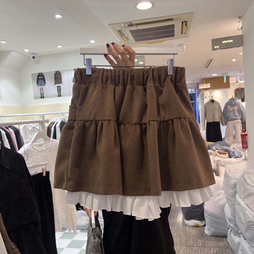 OihEum東大門實拍女裝新品休閑熱賣真品24秋夏職業短裙荷葉邊OihEum短裙