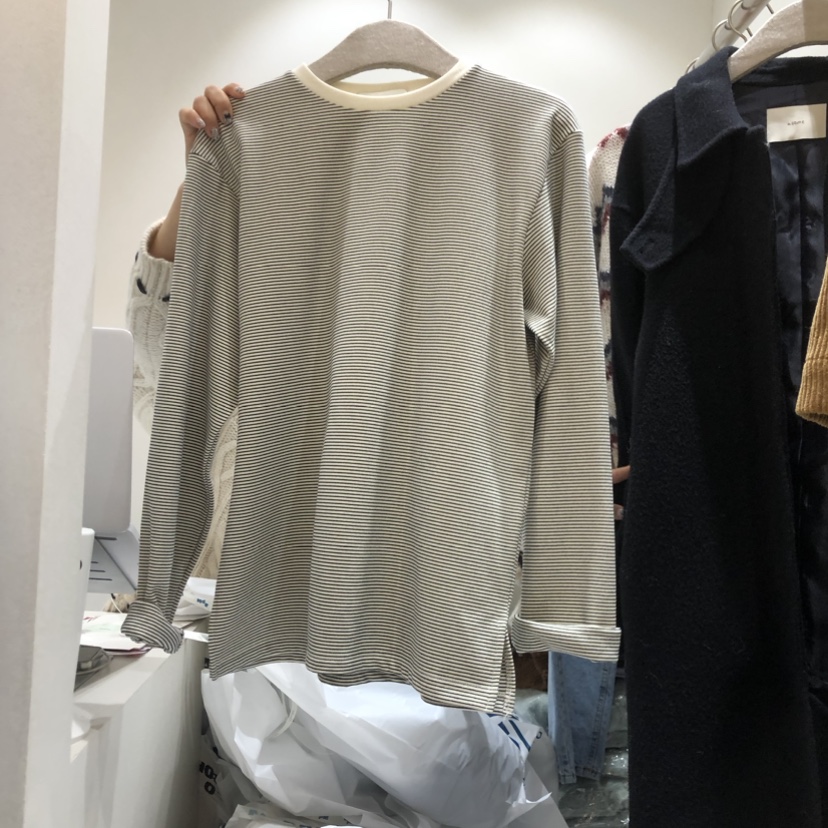 A.SOME韓國直郵女裝新品真品推薦熱賣職業休閑長袖T恤加絨A.SOME長袖T恤圖色2