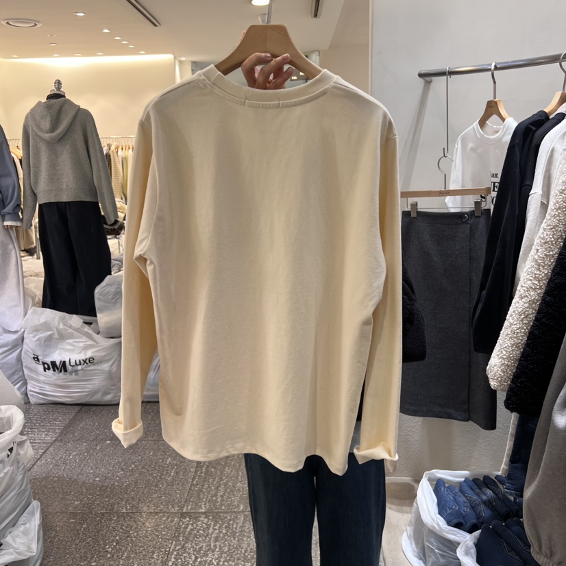 Terrace直郵韓國代購女裝新品時尚人氣24秋冬職業推薦長袖T恤TERRACE長袖T恤