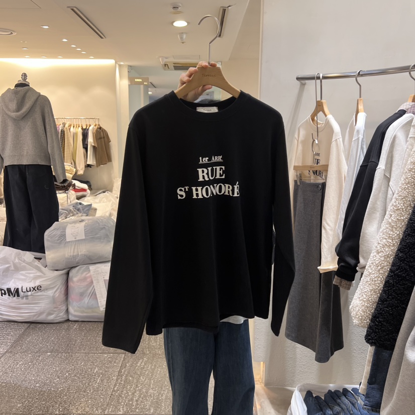 Terrace直郵韓國代購女裝新品時尚人氣24秋冬職業推薦長袖T恤TERRACE長袖T恤圖色3
