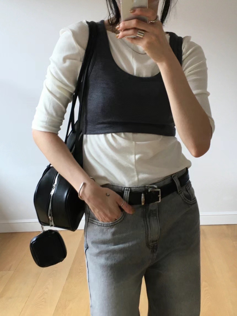 HANDER東大門代購女裝新品24秋夏推薦人氣時尚休閑吊帶背心HANDER吊帶/背心