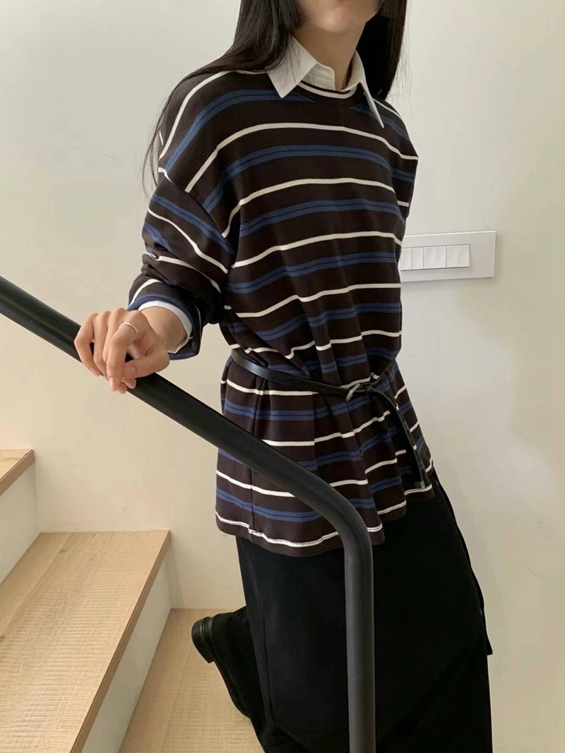HANDER韓國直郵女裝新款休閑時尚真品熱賣職業24秋夏長袖T恤HANDER長袖T恤圖色2