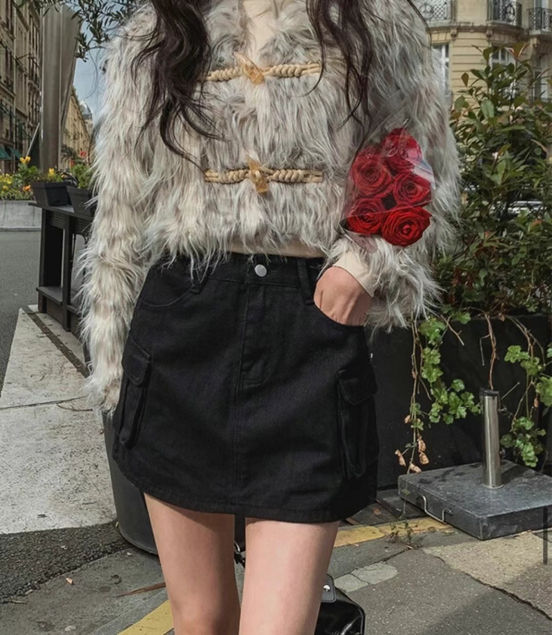 MOONGCHI東大門實拍女裝新款職業真品時尚推薦24秋夏熱賣短裙GGAEBI短裙圖色1