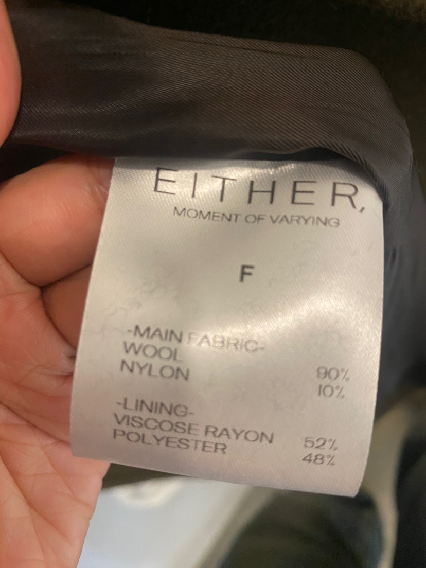 EITHER東大門實拍女裝新品職業熱賣休閑推薦中長款大衣含腰帶EITHER中長款大衣
