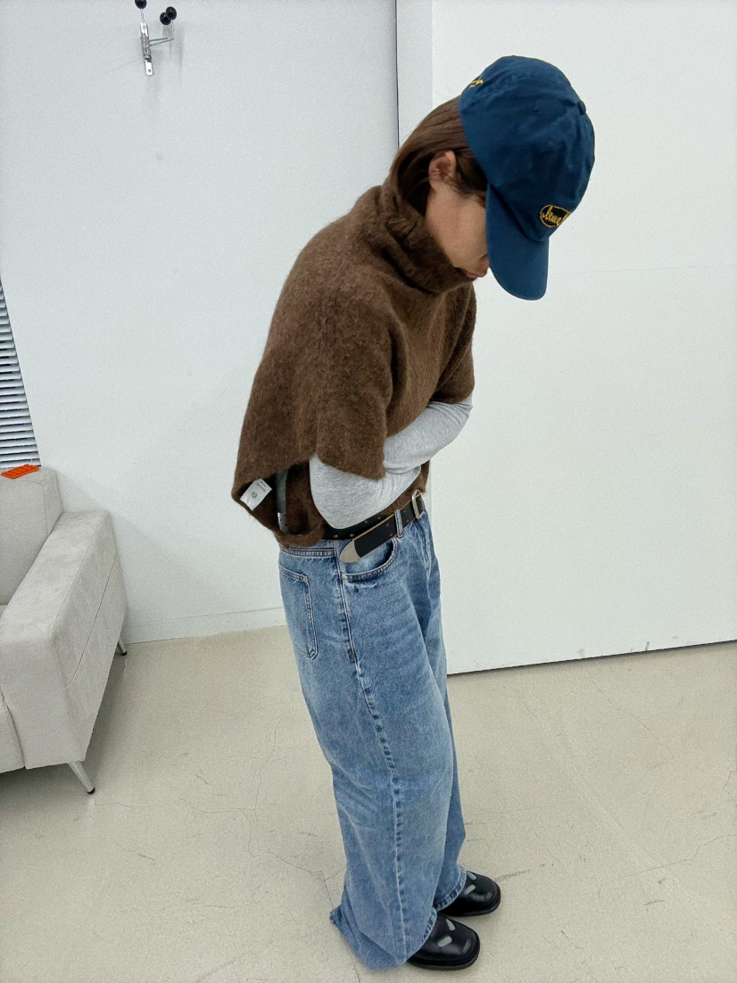 Oli Seoul韓國代購女裝新品休閑24秋夏吊帶背心羊駝毛斗篷OLI SEOUL吊帶/背心
