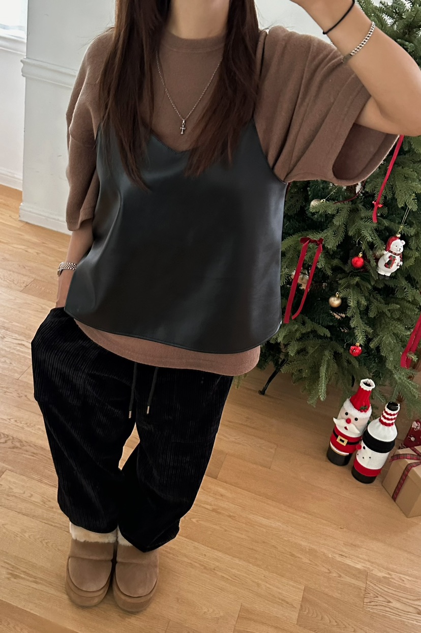 BYRING韓國直郵東大門實拍女裝新品人氣真品24秋冬吊帶背心BYRING吊帶/背心