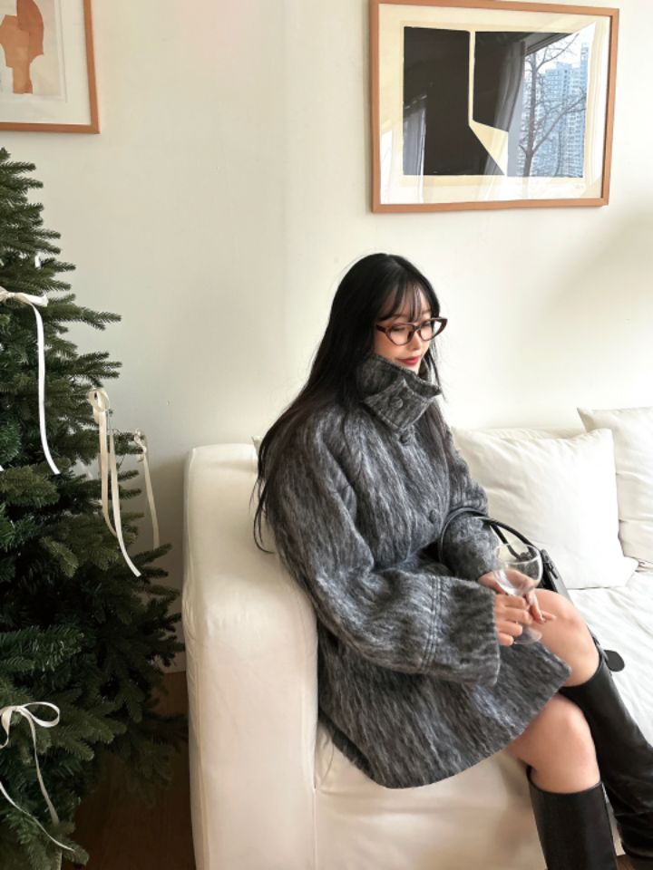 MARS韓國直郵東大門代購女裝新款職業中長款大衣含腰帶羊毛mars中長款大衣