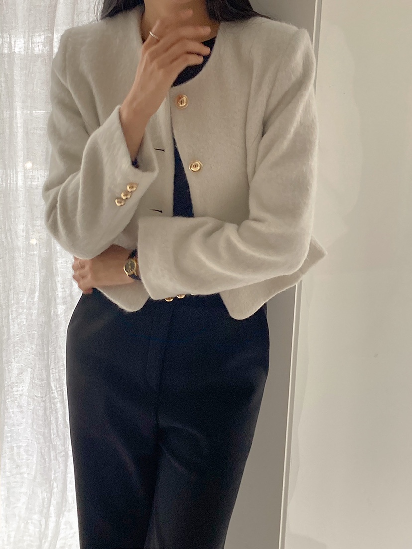 LIMSSONG直郵韓國代購女裝新品人氣職業時尚真品夾克馬海毛LIMSSONG夾克