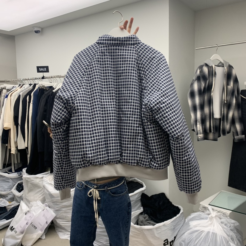 NEUTER直郵韓國代購女裝新款真品職業人氣短款棉服兩面穿夾棉NEUTER短款棉服