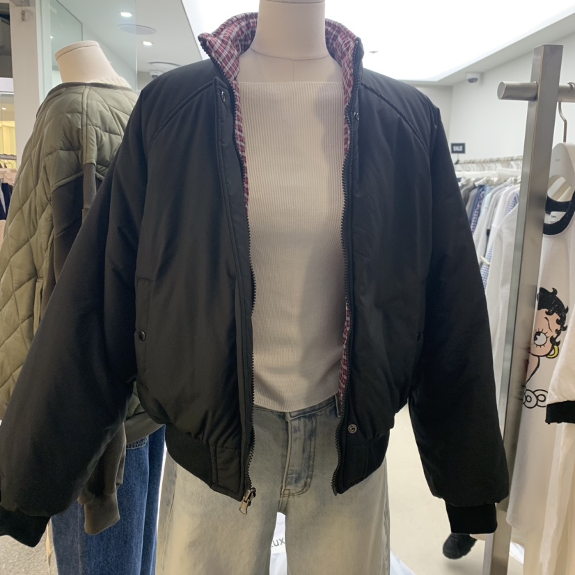 NEUTER直郵韓國代購女裝新款真品職業人氣短款棉服兩面穿夾棉NEUTER短款棉服圖色2