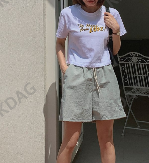 BLESSU韓國直郵東大門代購女裝新品24秋冬時尚推薦短褲刺繡BLESSU短褲