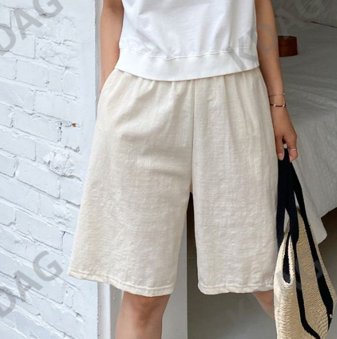 BLESSU韓國直郵東大門實拍女裝新款人氣職業休閑短褲口袋亞麻BLESSU短褲