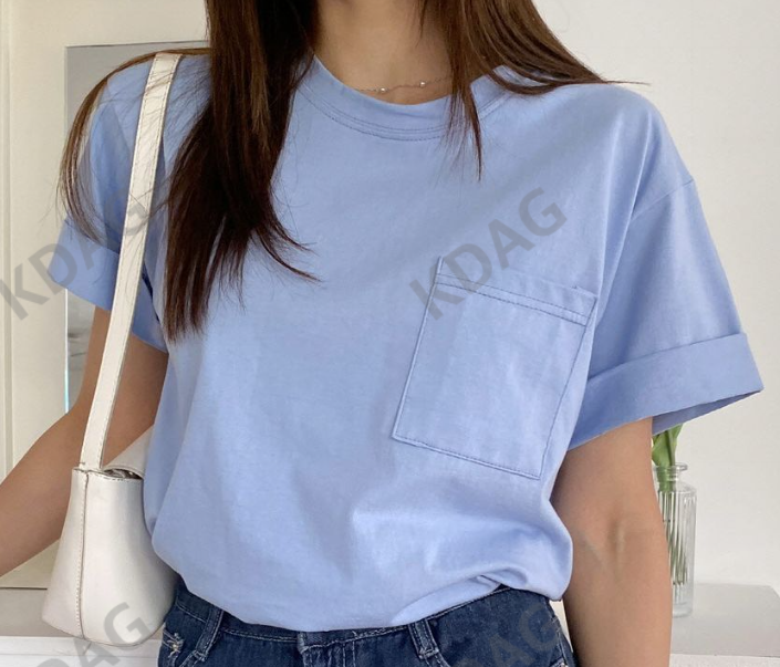 BLESSU韓國直郵東大門代購女裝新款24秋冬推薦熱賣職業T恤口袋BLESSUT恤