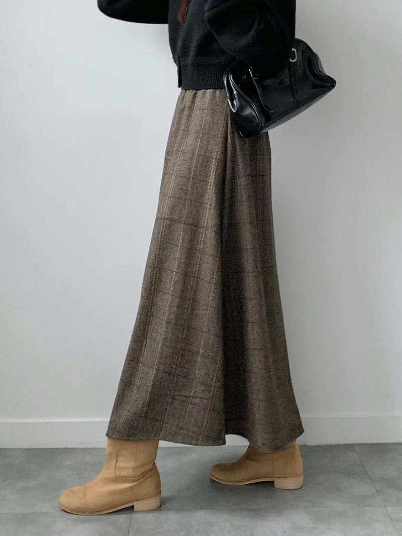 BRAND MARKET-OT韓國直郵女裝新款職業真品熱賣長裙人字紋BRAND MARKET-OT長裙