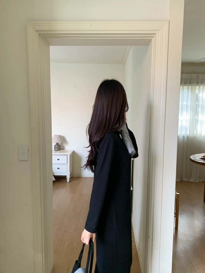 AND韓國直郵女裝新款真品24秋冬時尚人氣熱賣連衣裙拉絨柔軟DAILY PROJECT連衣裙