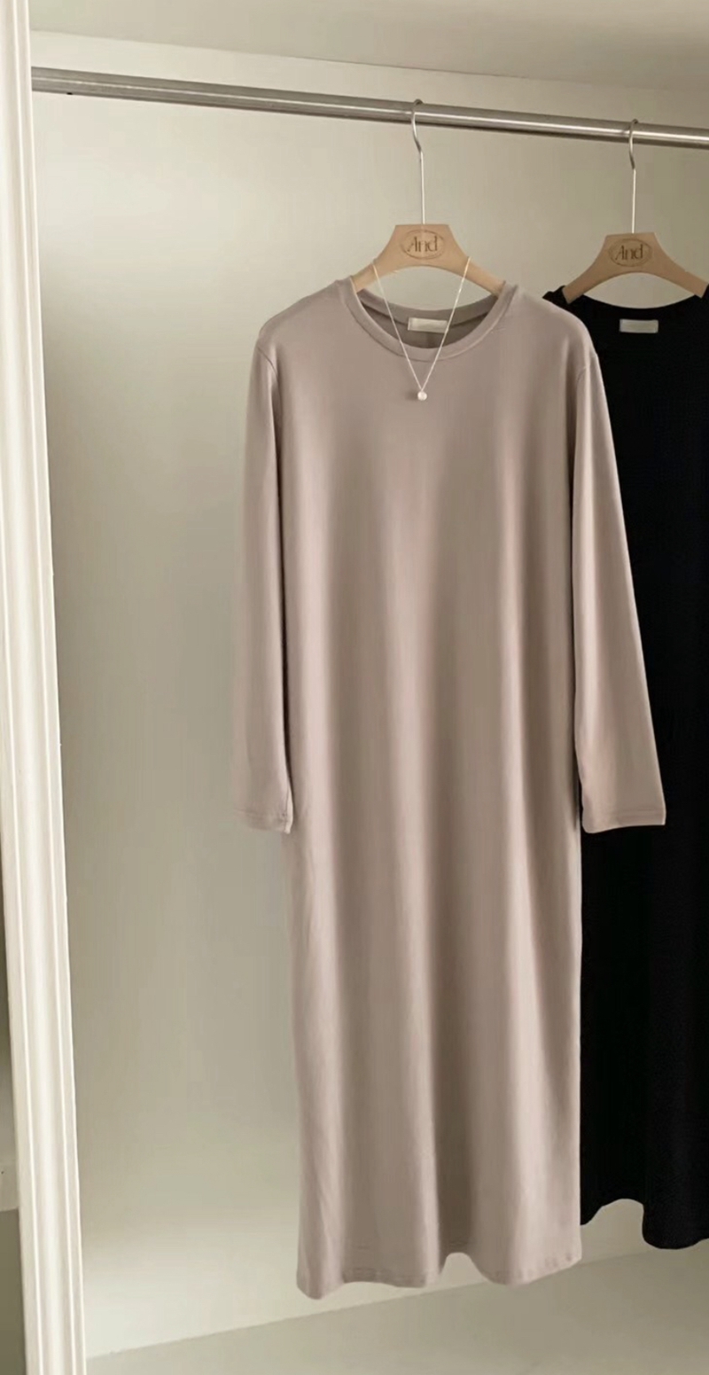 AND韓國直郵女裝新款真品24秋冬時尚人氣熱賣連衣裙拉絨柔軟DAILY PROJECT連衣裙圖色1