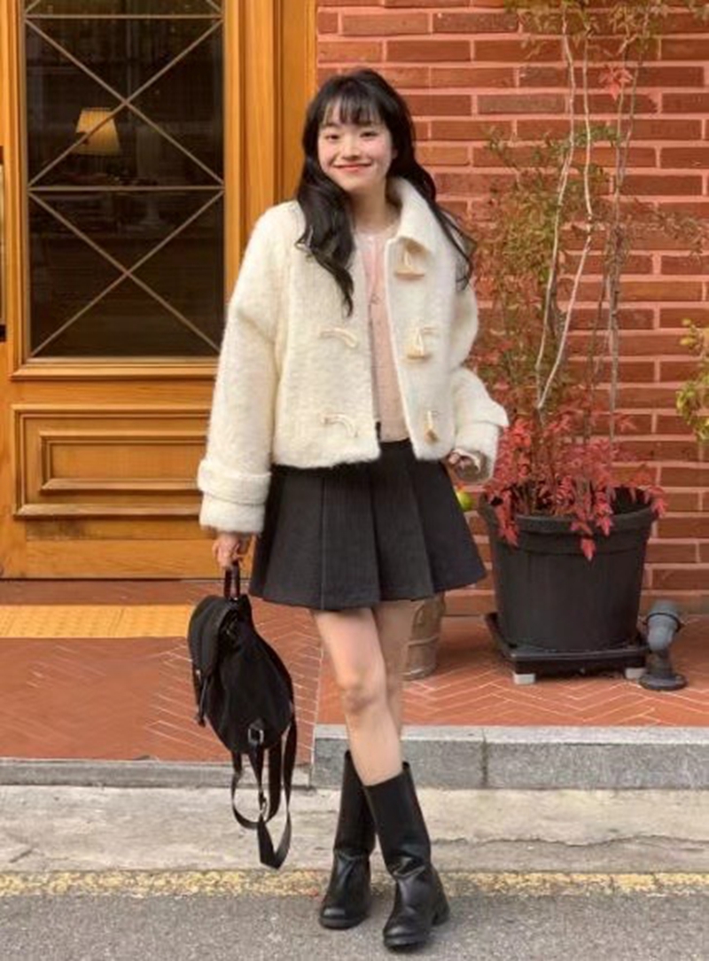 AND韓國直郵女裝新款熱賣推薦真品時尚24秋冬休閑人氣短款大衣AND短款大衣