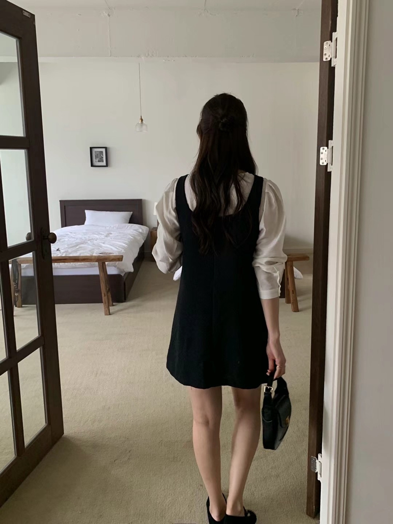 AND韓國直郵女裝新款熱賣職業推薦休閑人氣真品24秋冬連衣裙花呢DAILY PROJECT連衣裙