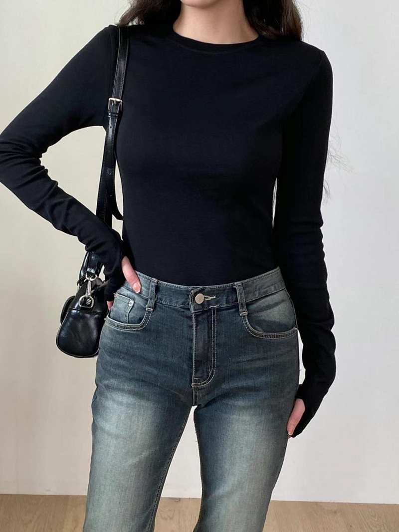 BOBBYIJAY韓國直郵東大門實拍女裝新款24秋冬休閑真品長袖T恤BOBBYIJAY長袖T恤圖色4