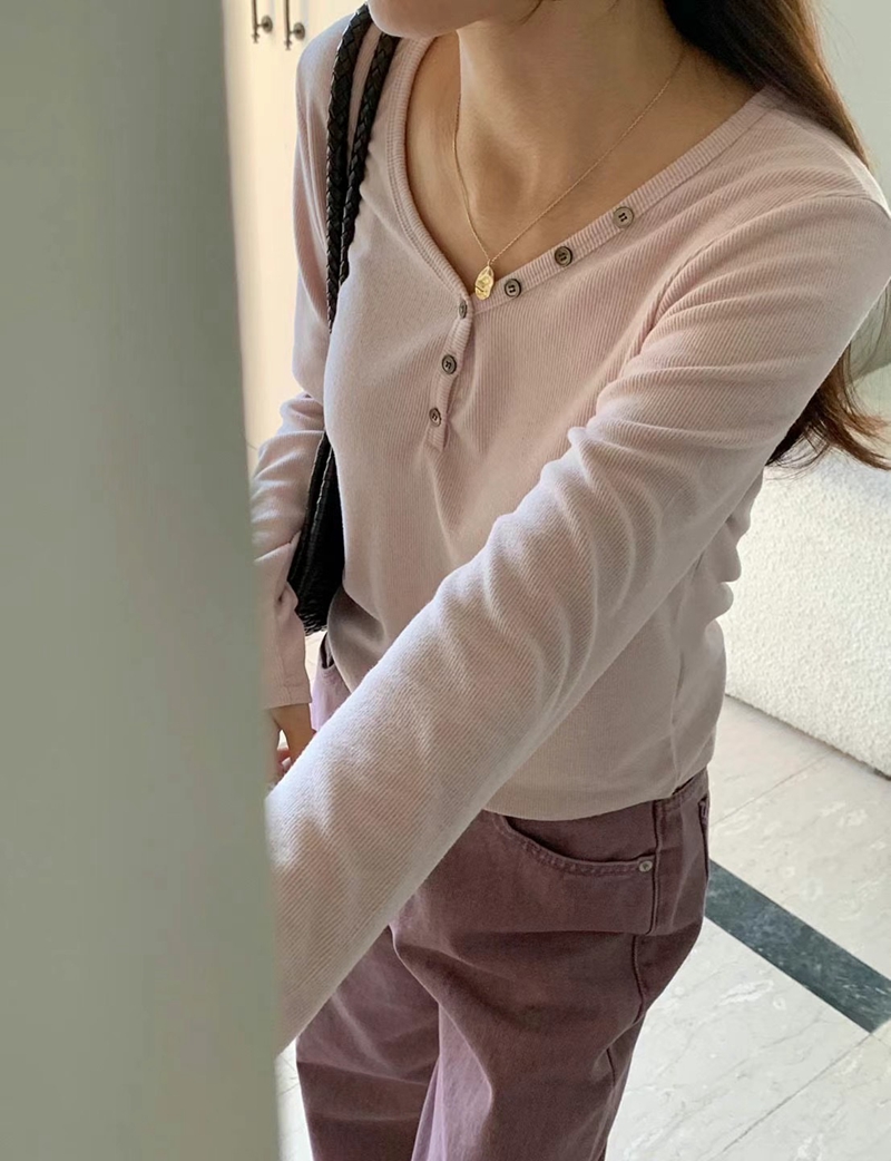SIGNATURE韓國直郵女裝新款時尚真品熱賣24秋冬長袖T恤柔軟SIGNATURE長袖T恤