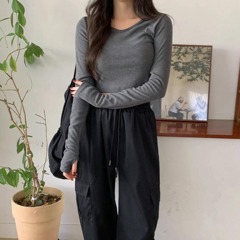 BOBBYIJAY直郵韓國代購女裝新品職業熱賣休閑推薦時尚長袖T恤BOBBYIJAY長袖T恤