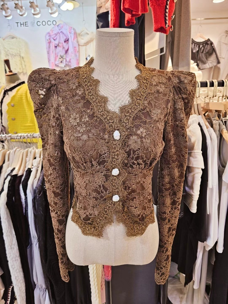 THE COCO韓國直郵東大門實拍女裝新品真品24秋冬襯衫蕾絲衫THE COCO襯衫/蕾絲衫圖色3