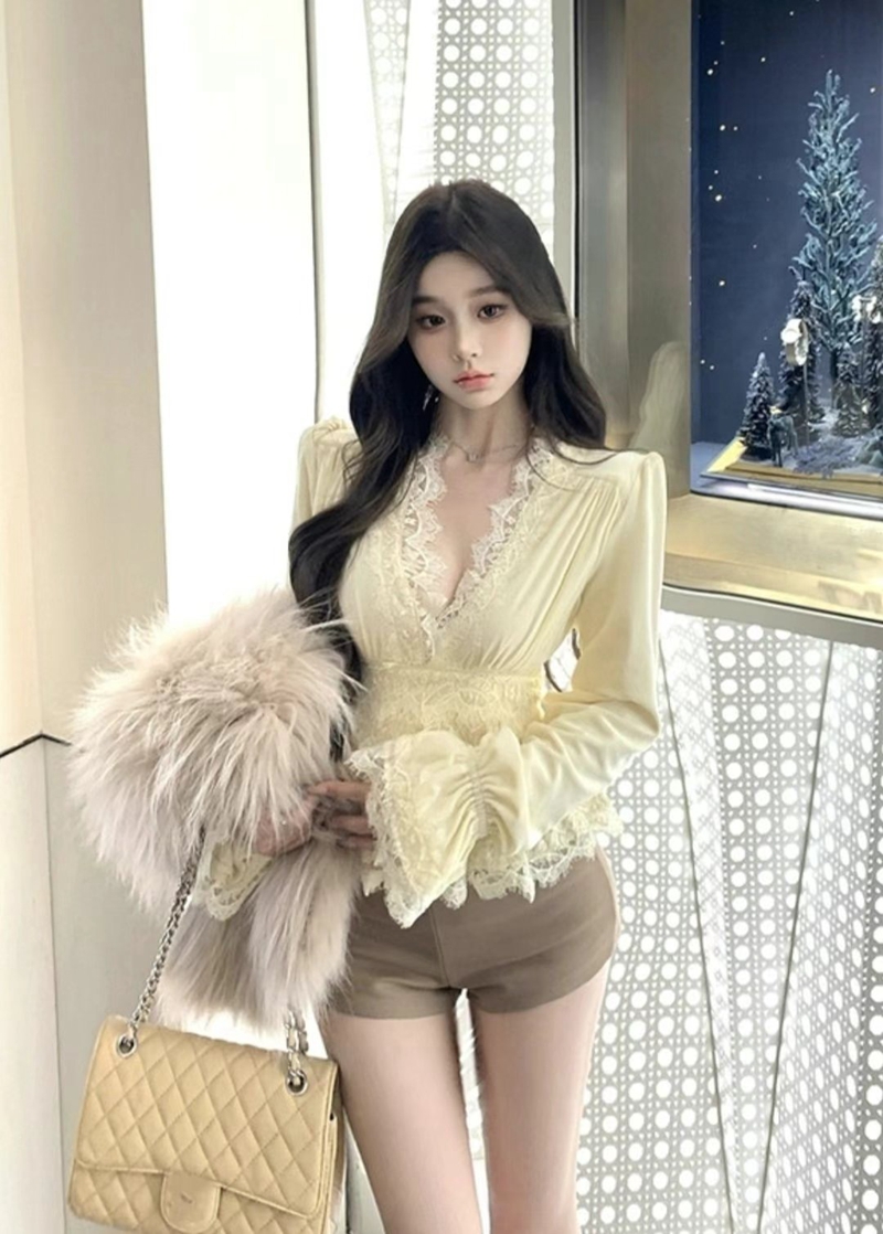 THE COCO直郵韓國代購女裝新品真品時尚職業人氣襯衫蕾絲衫THE COCO襯衫/蕾絲衫
